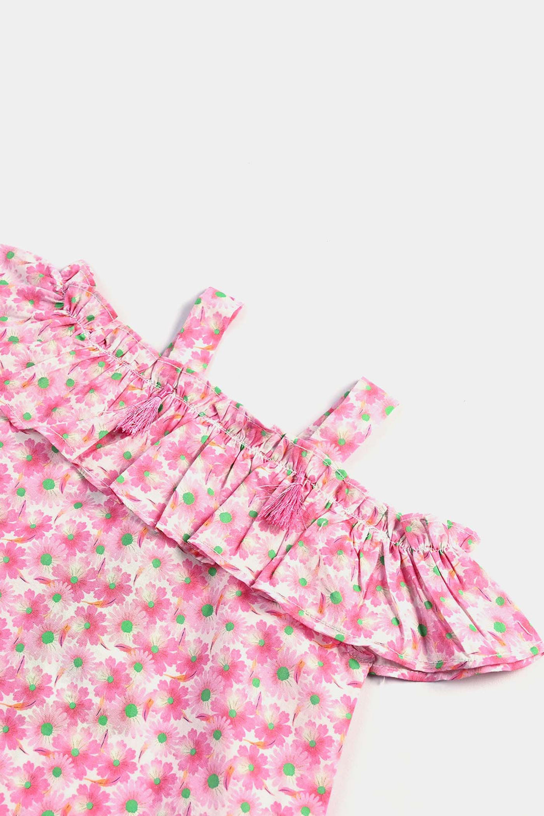 Infant Girls Cotton Poplin Casual Top Pink Daisy