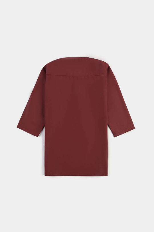 Infant Boys Poly Viscose 2PC Suit (Beep Beep)-MAROON