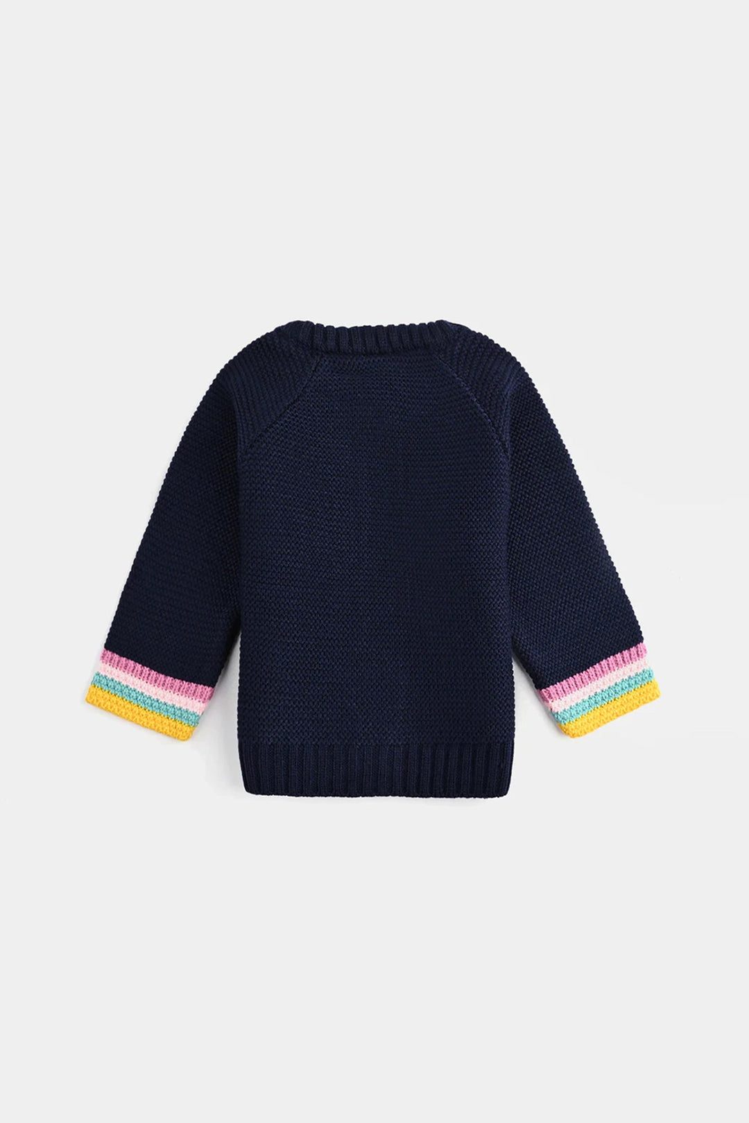 Infant Girls Acrylic Sweater-Rainbow - NAVY