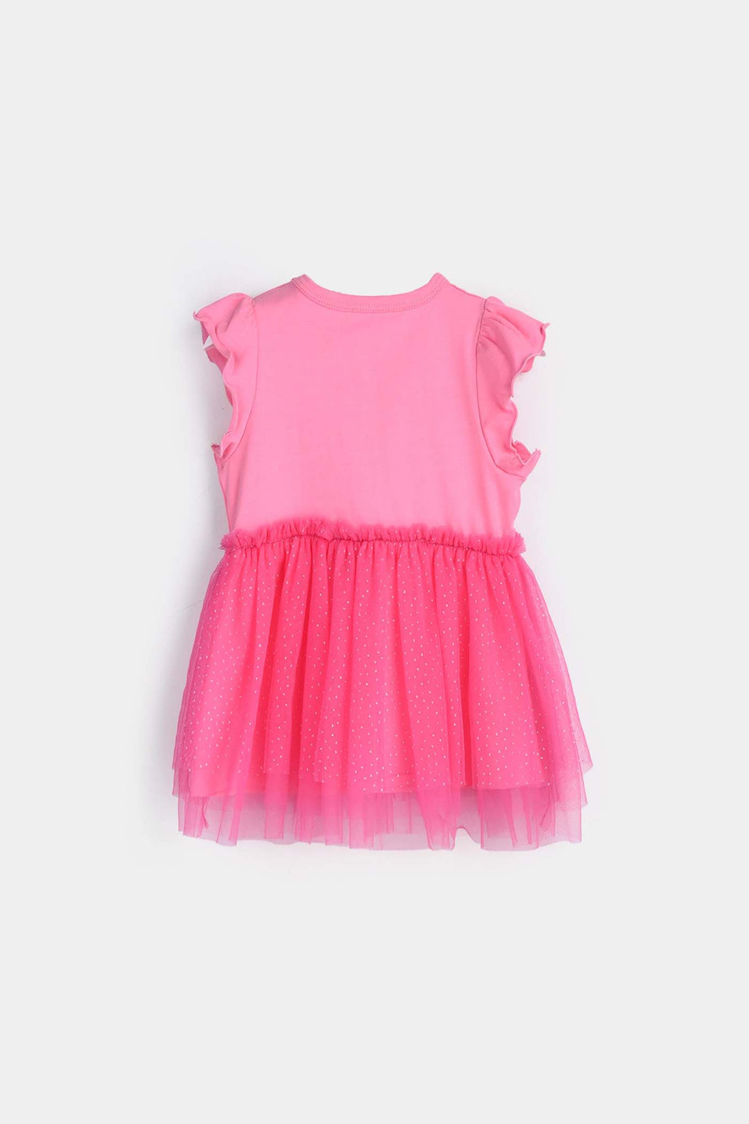 Girls Lycra Jersey Frock-PINK