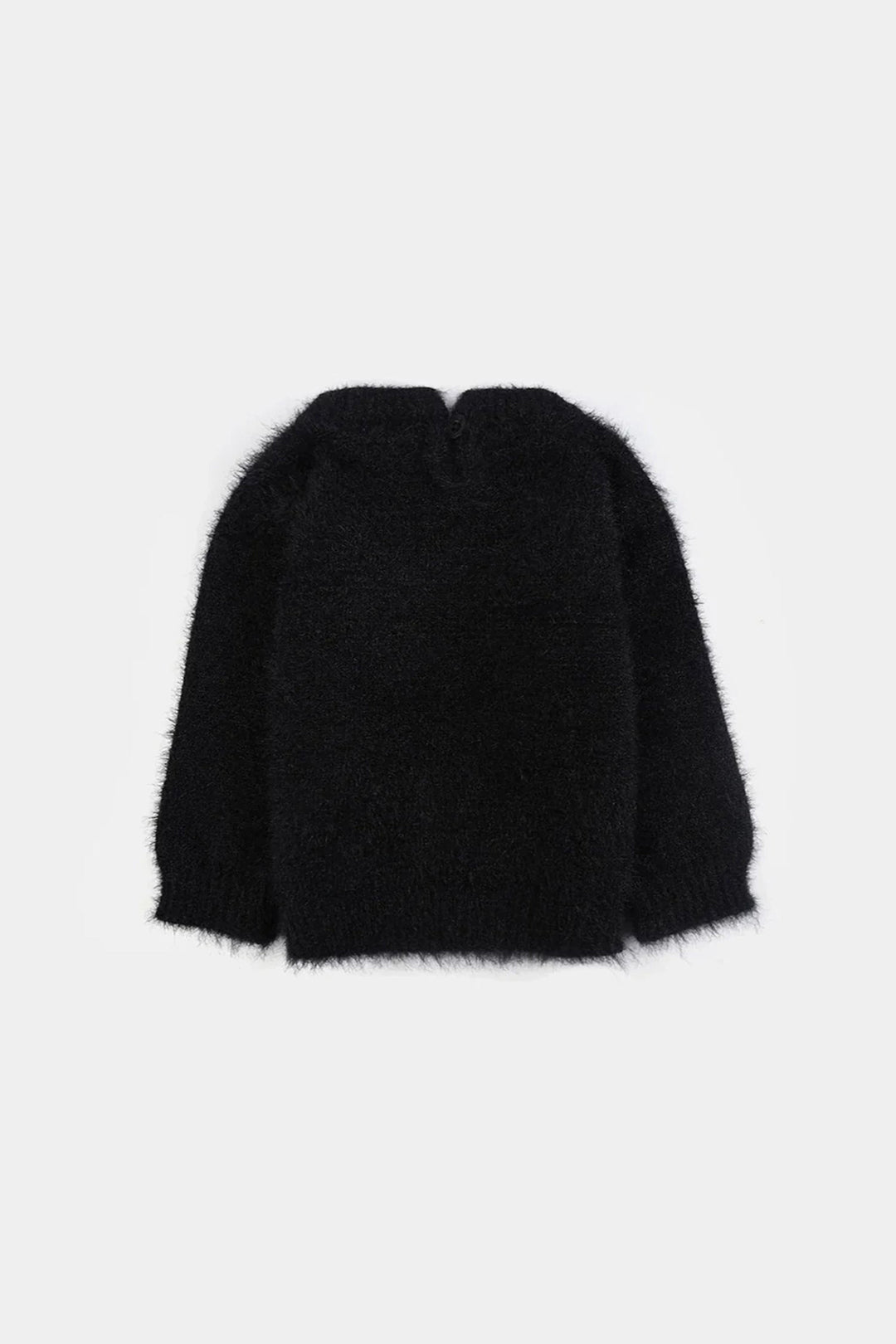 Infant Girls Feather yarn Sweater-Feather-BLACK