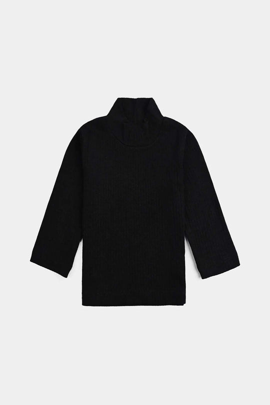 Boys Turtle Neck T-Shirt - BLACK