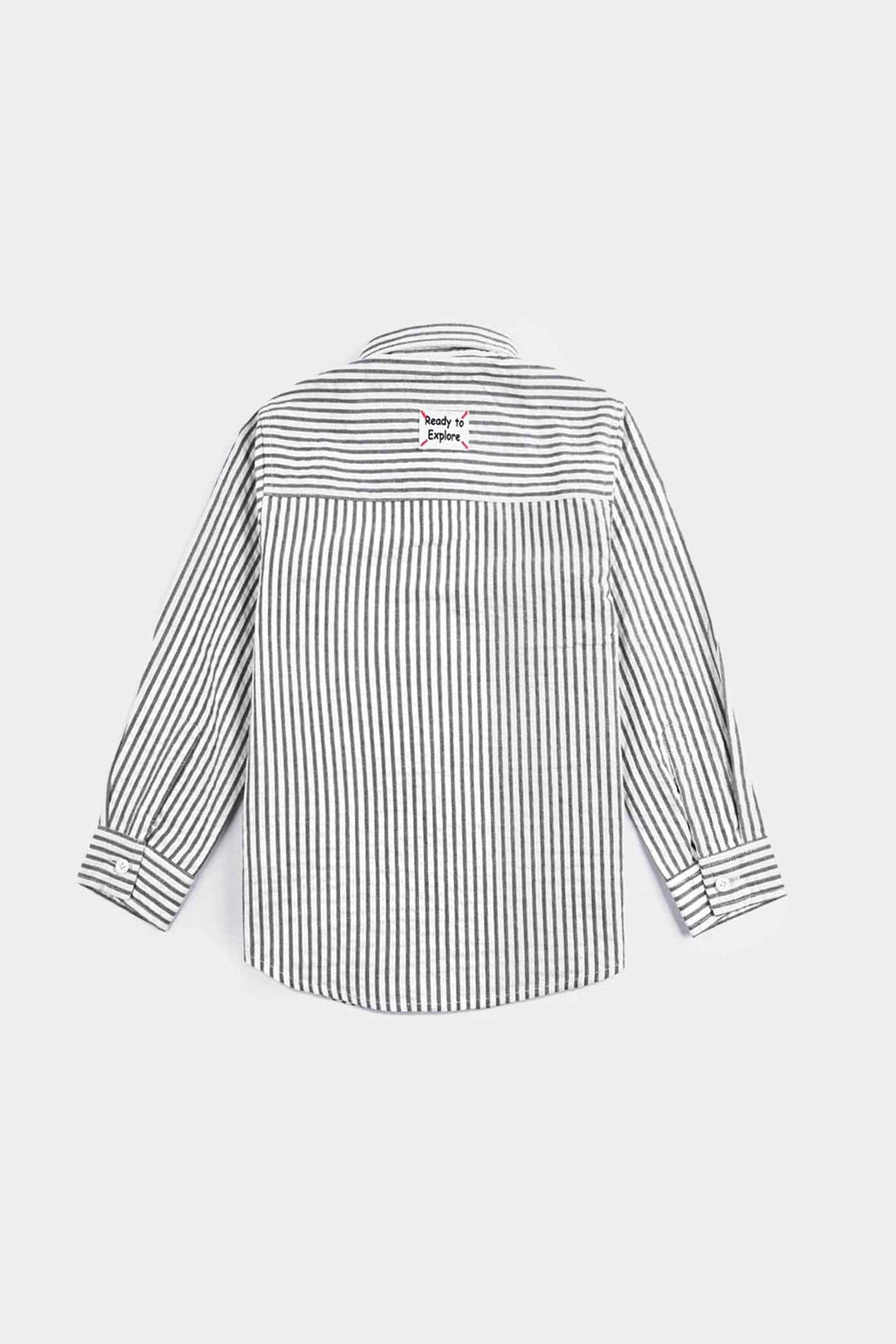 Boys Yarn Dyed Shirt F/S (Ready To Explore) - G/Stripe