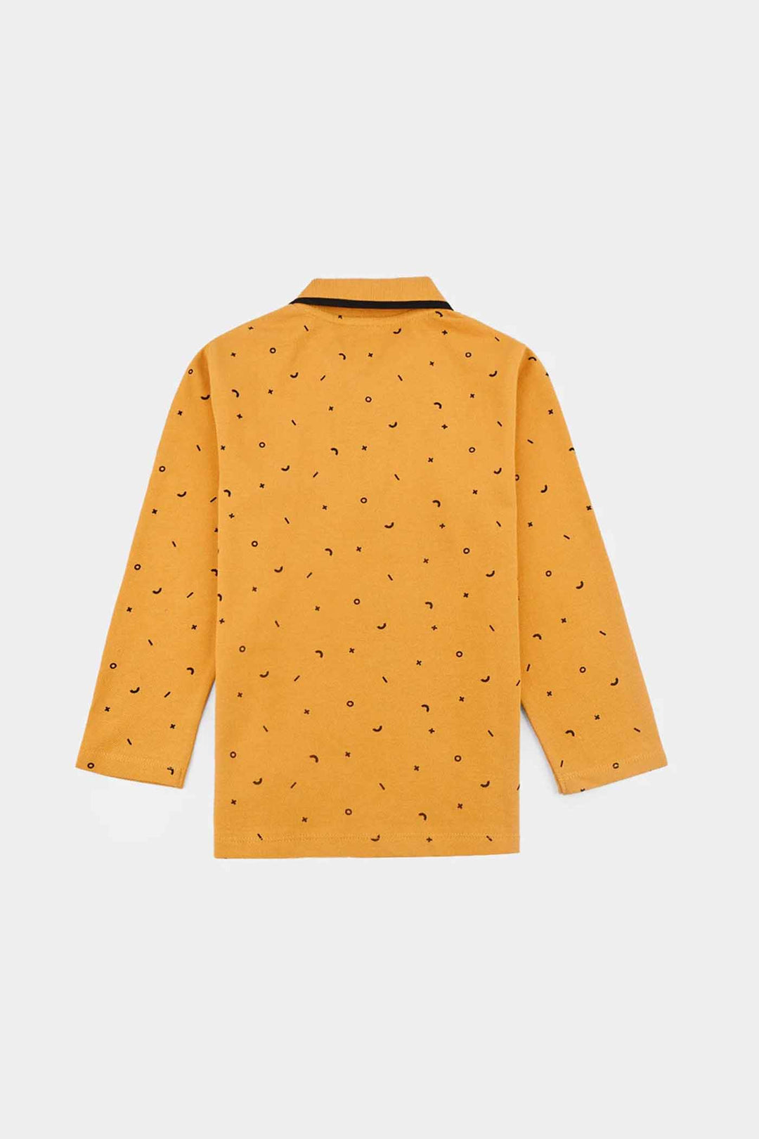 Boys Jumbo Pique Polo F/S Shapes-Sun Flower