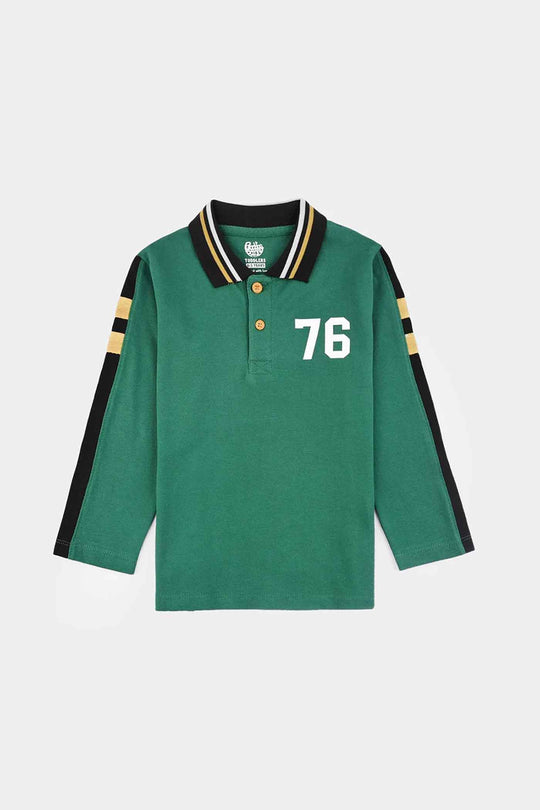 Boys Jumbo Pique Polo F/S High Club-Green
