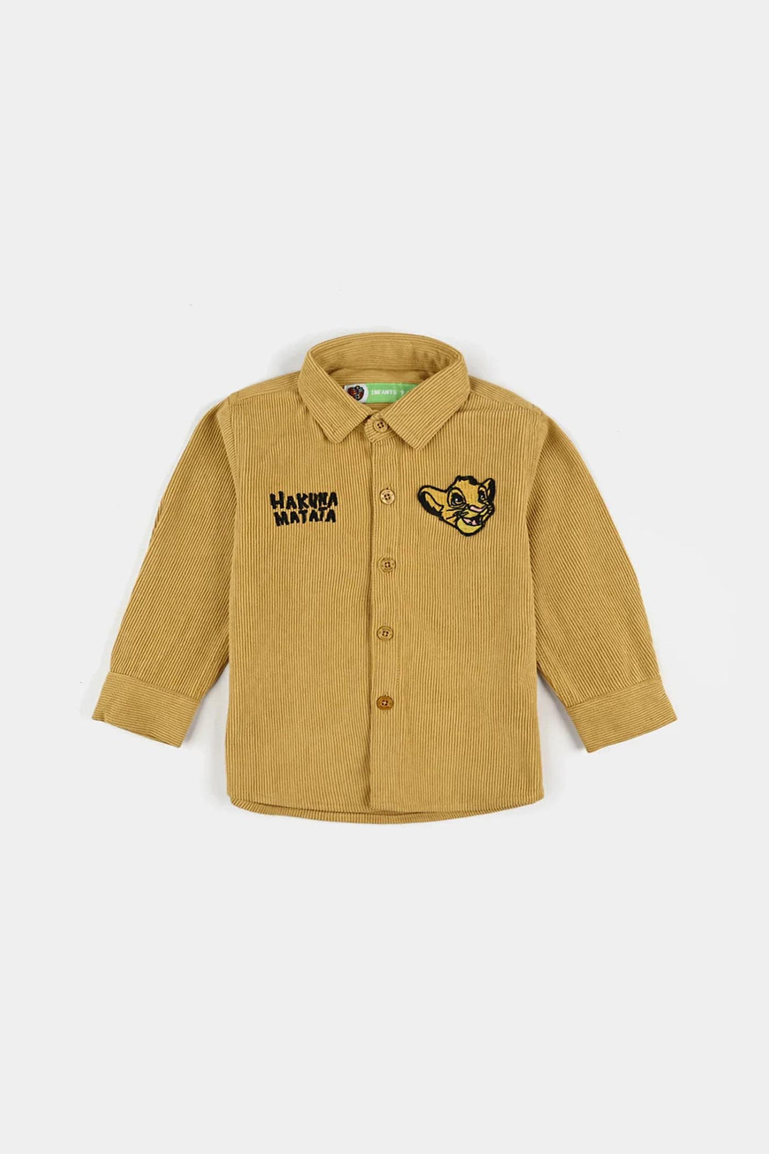 Infant Boys Corduroy Shirt (Hakuna Matata) - Mustard/yellow