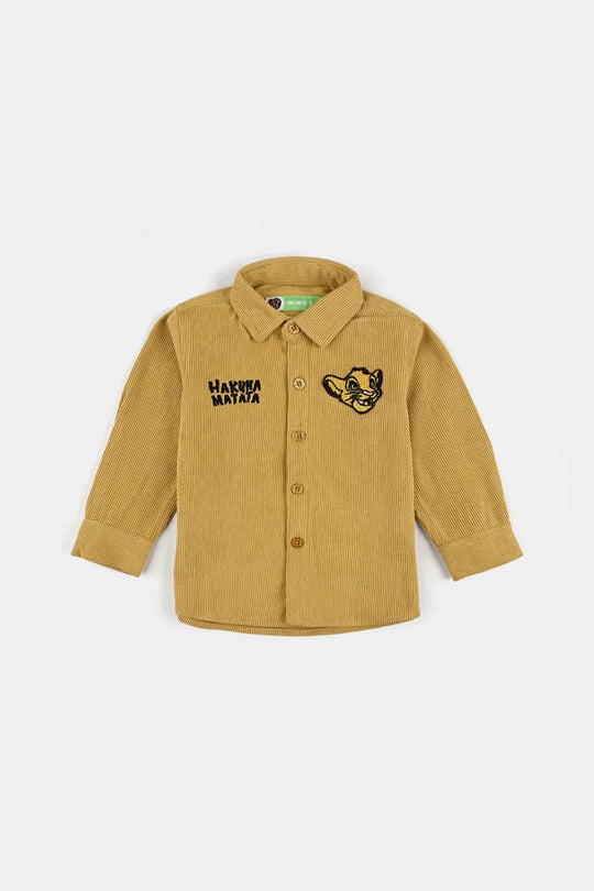 Infant Boys Corduroy Shirt (Hakuna Matata) - Mustard/yellow