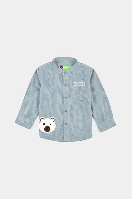 Infant Boys Corduroy Shirt F/S (Happy Me ) - L/BLUE