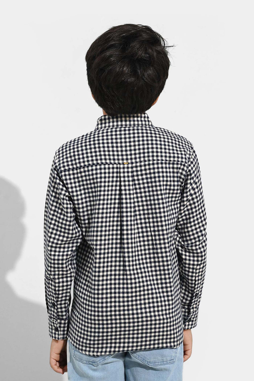 Boys Flannel Shirt (Skater) - White Check