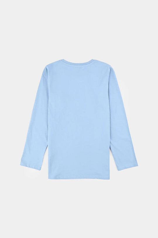 Girls Cotton Jersey T-Shirt F/S Let It Snow - Blue Bell