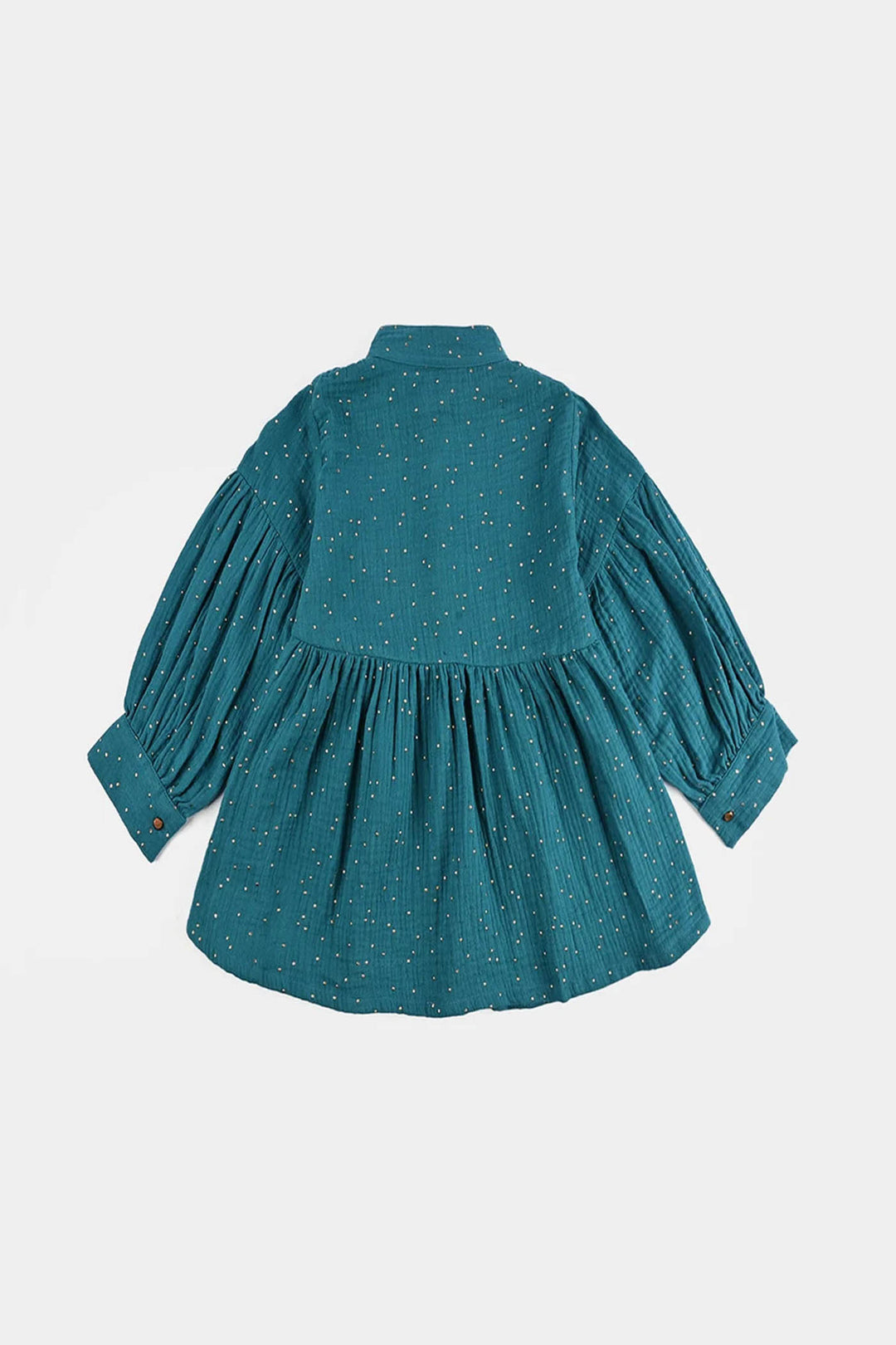 Girls Poly Crinkle Casual Top-Sea Green