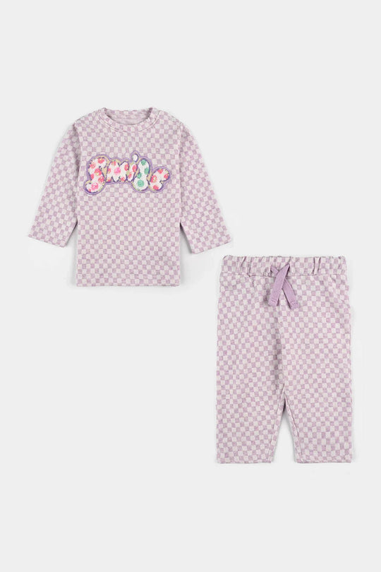 Infant Girls Jacquard Suit MAGIC-Purple