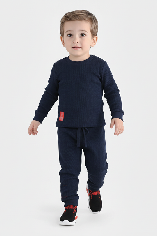 Infant Boys Thermal Suit-Navy Blue