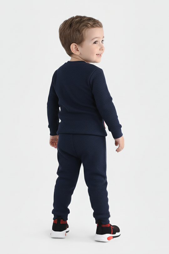 Infant Boys Thermal Suit-Navy Blue