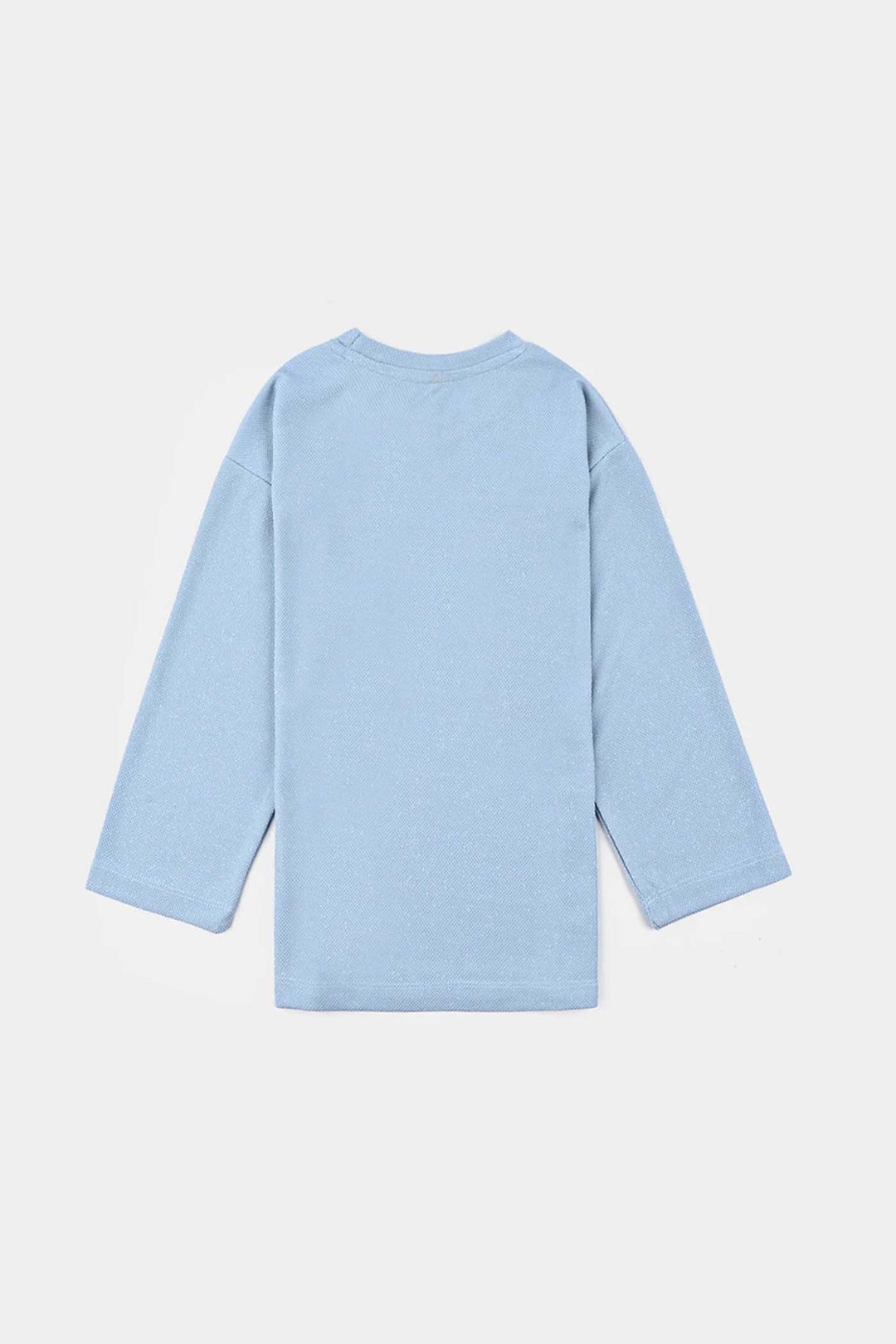 Girls Jacquard T-Shirt F/S BLUE LUREX - Blue