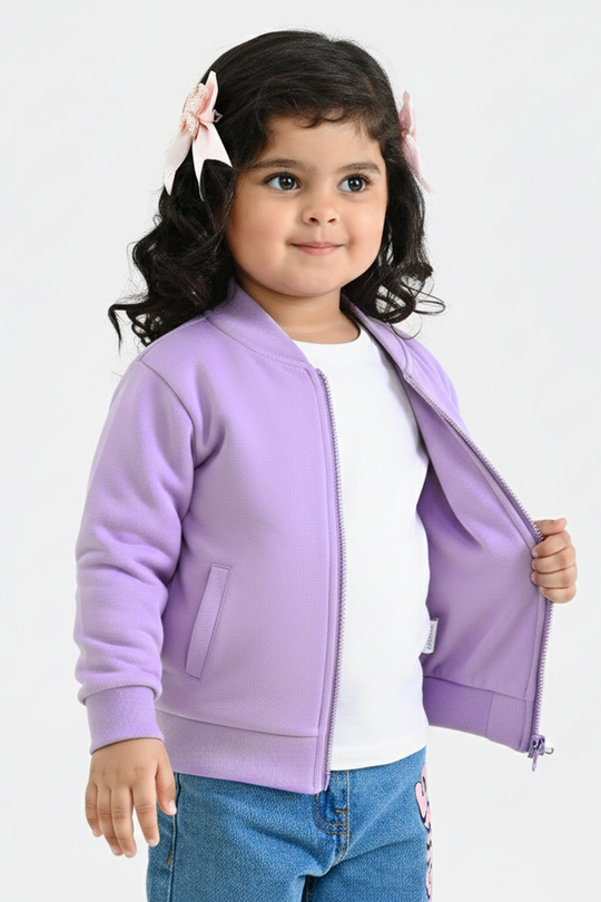 Infant Girls Fleece Jacket STITCH-PURPLE