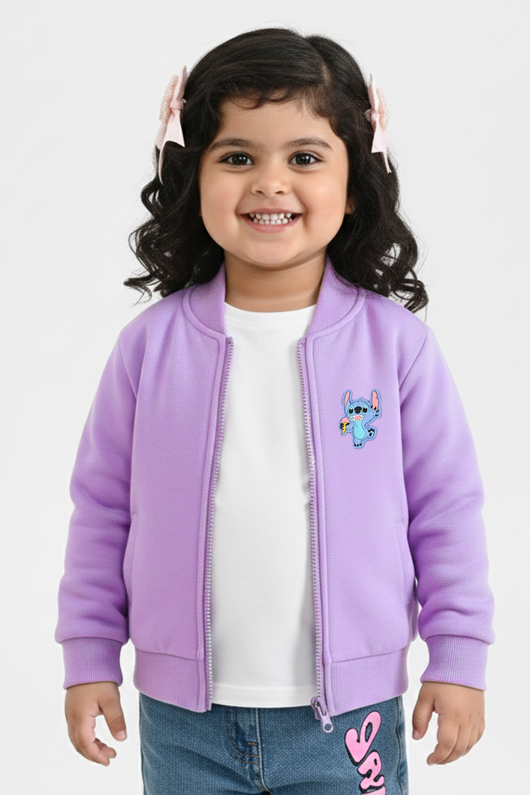 Infant Girls Fleece Jacket STITCH-PURPLE