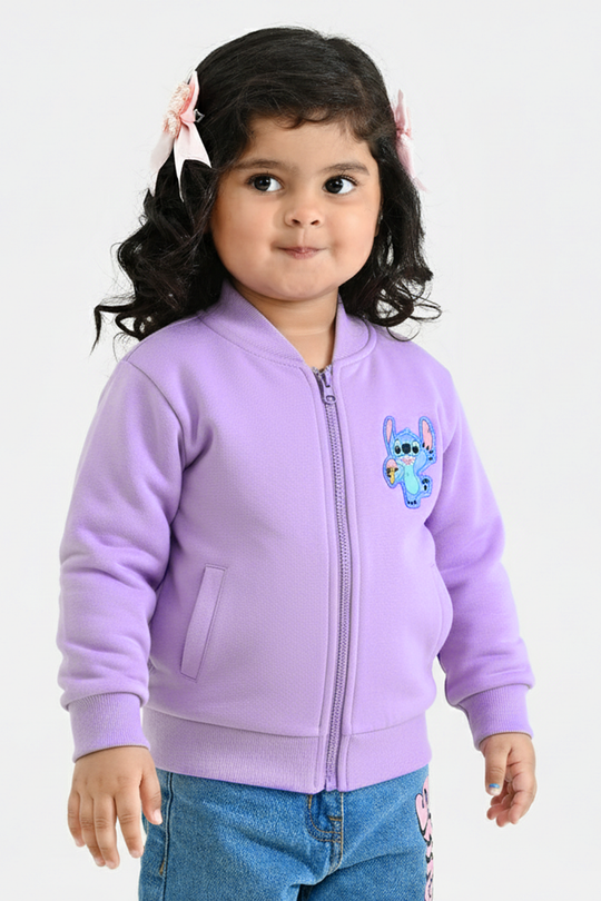 Infant Girls Fleece Jacket STITCH-PURPLE