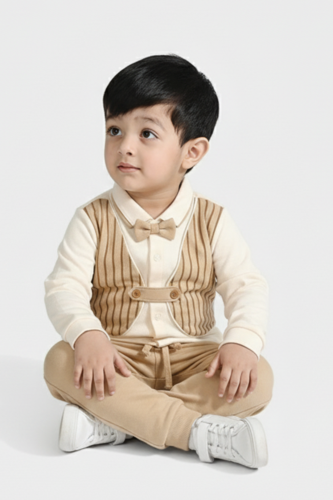 Infant Boys Cotton Interlock Suit BROWN CHIC SUIT