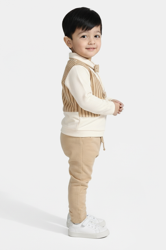 Infant Boys Cotton Interlock Suit BROWN CHIC SUIT