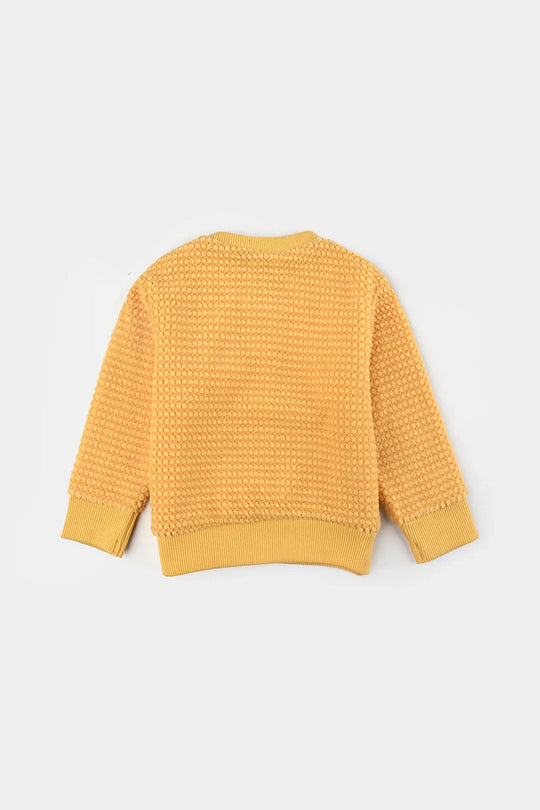 Infants Girls Sherpa Sweatshirt YELLOW TEXTURE
