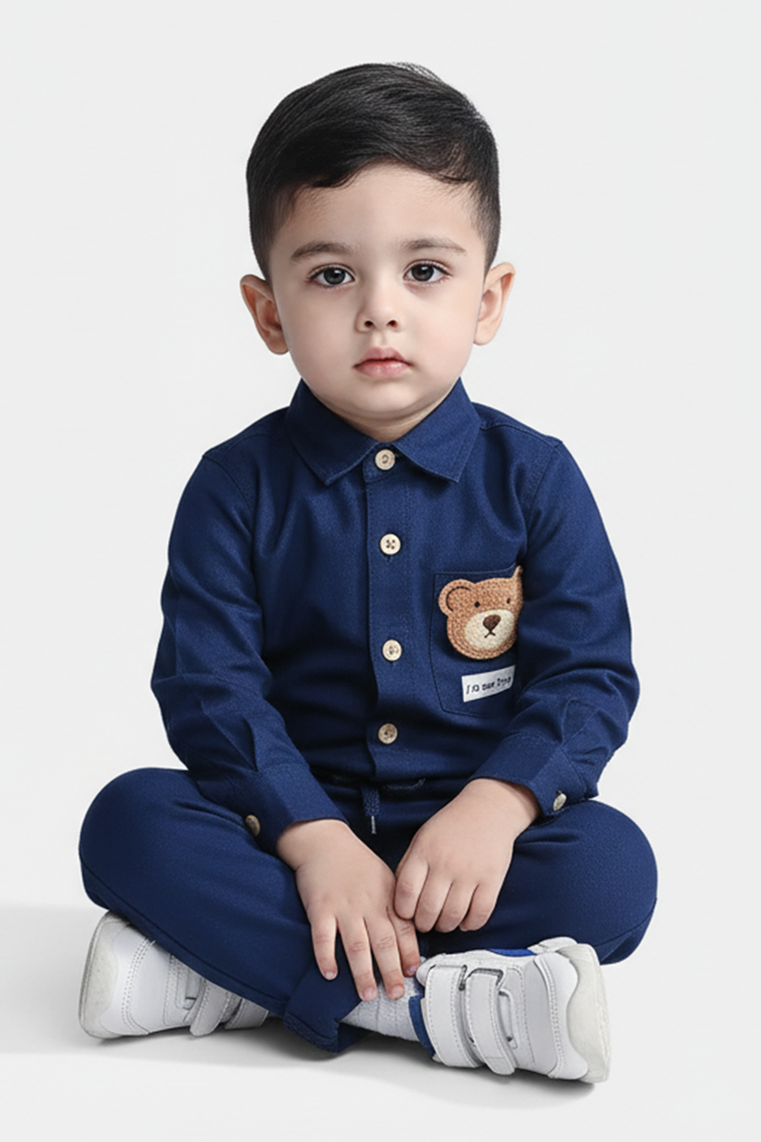 Infant Boys Cotton Suit-Im New Here-BLUE