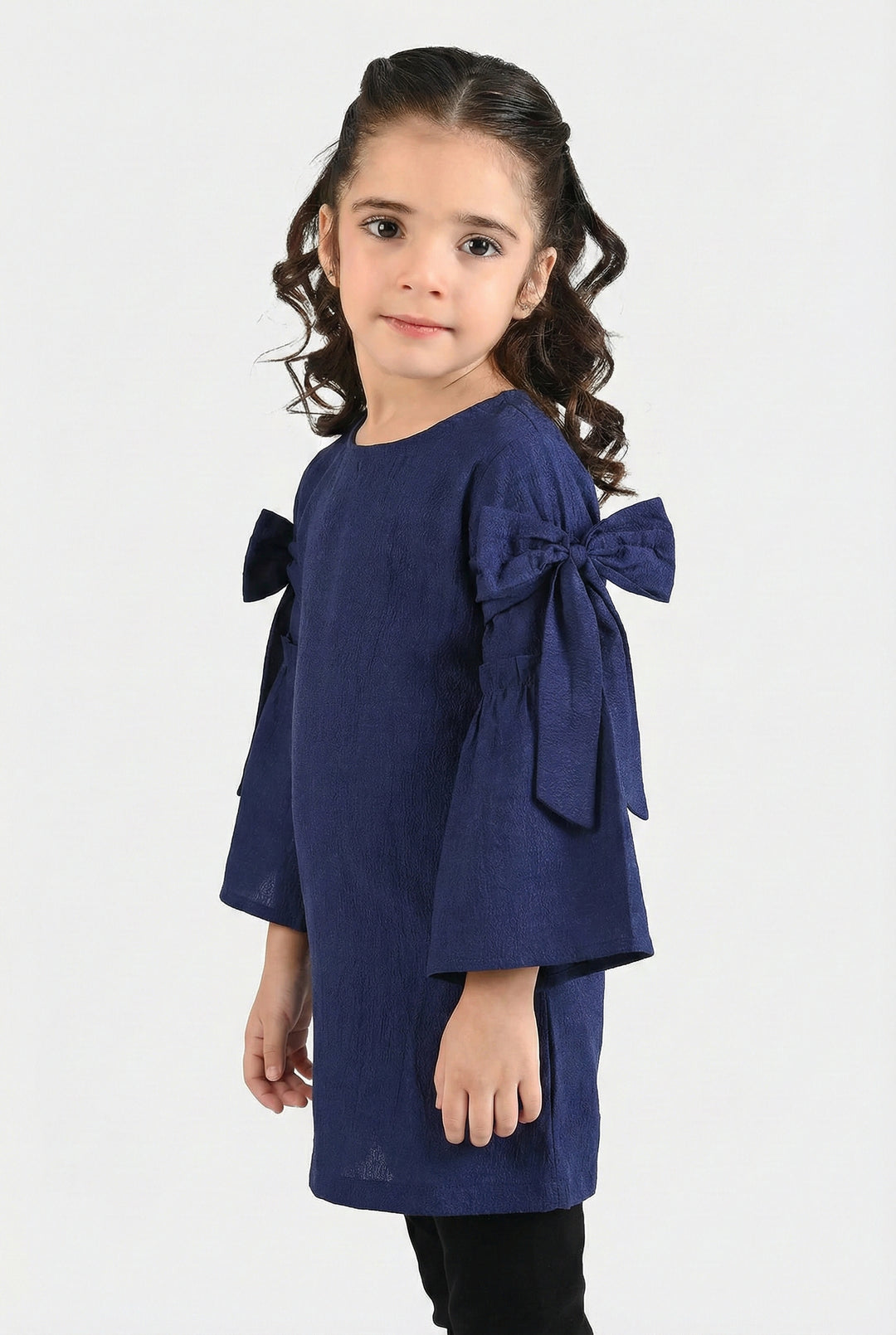 Girls Cotton Casual Top Galaxy - Navy Blue