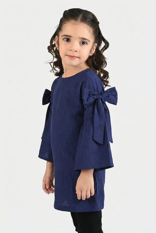 Girls Cotton Casual Top Galaxy - Navy Blue