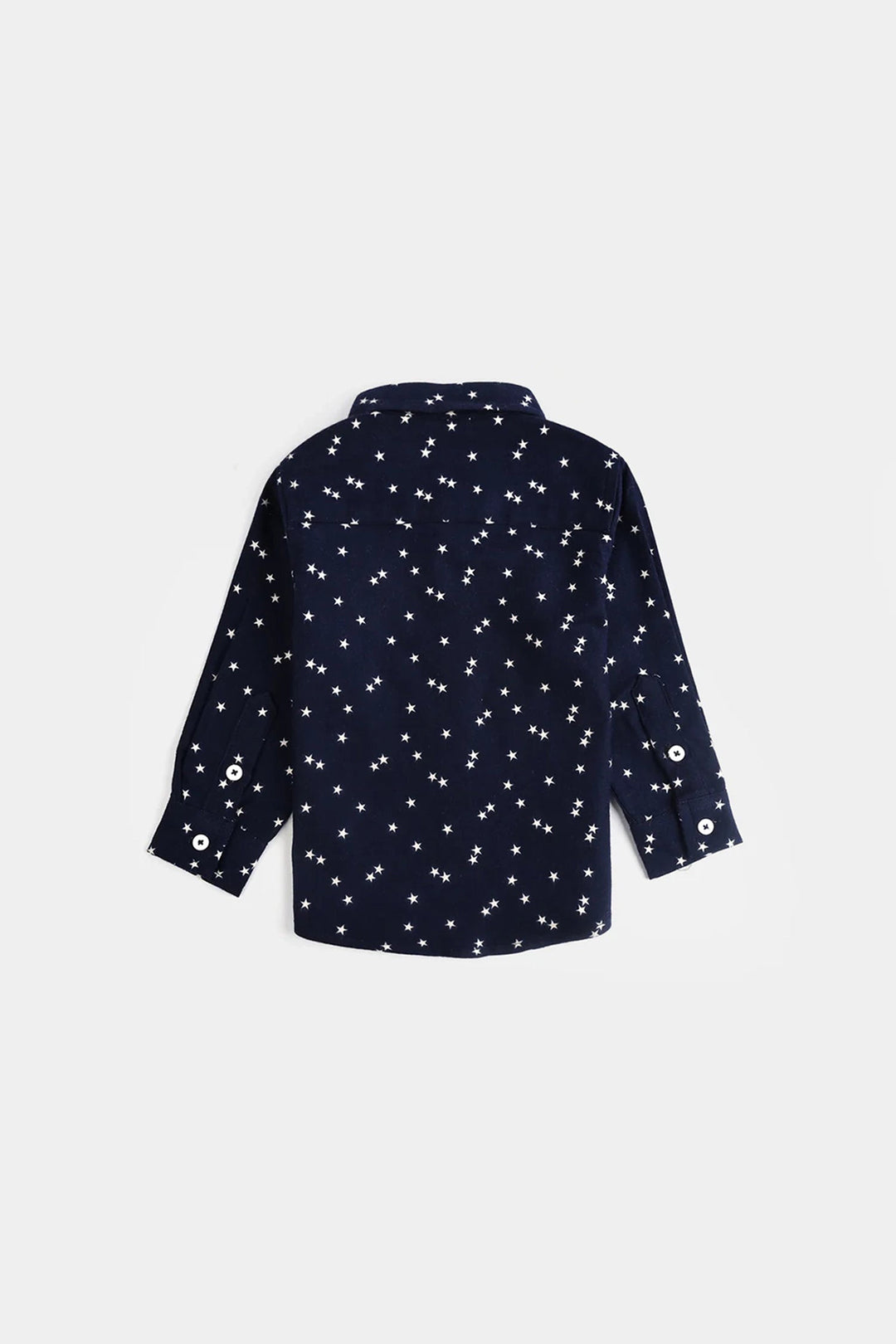 Infant Boys Flannel Shirt (Stars)-NAVY