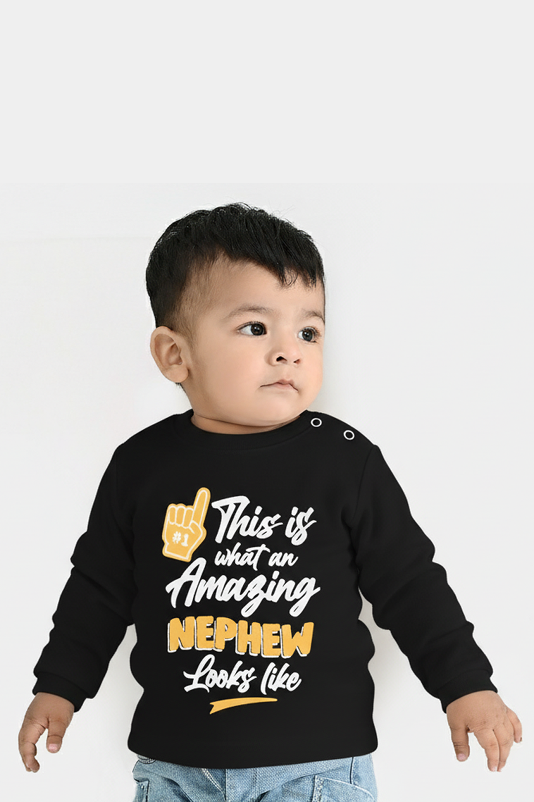 Infant Boys Jersey/Terry T-Shirt Amazing Nephew-BLACK
