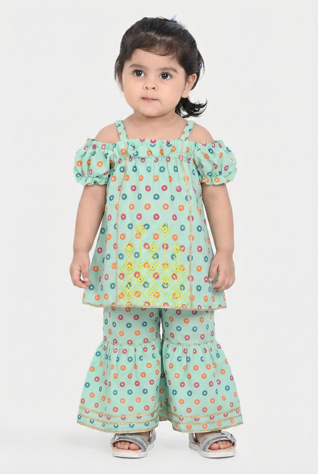 Infant Girls Raw Silk 2Pcs - Mint Green