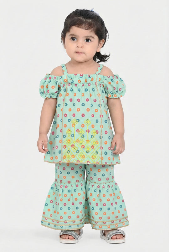Infant Girls Raw Silk 2Pcs - Mint Green