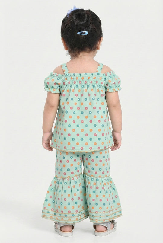 Infant Girls Raw Silk 2Pcs - Mint Green