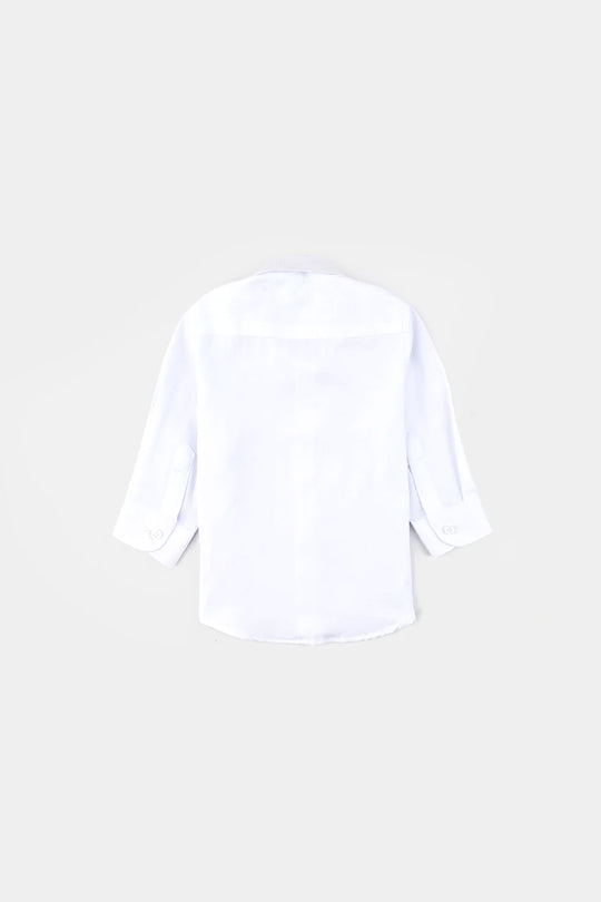 Infant Boys Dobby Formal Shirt - White