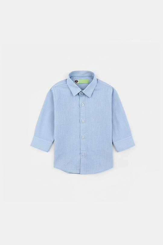 Infant Boys Chambray Formal Shirt-BLUE