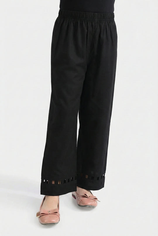 Girls Cotton Culottes Pants - Black