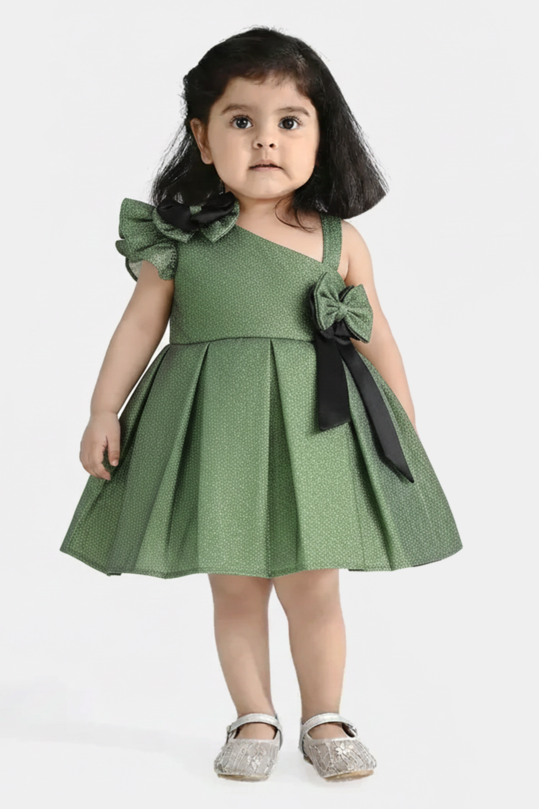 Infant Girls Organza Fancy Frock - Green