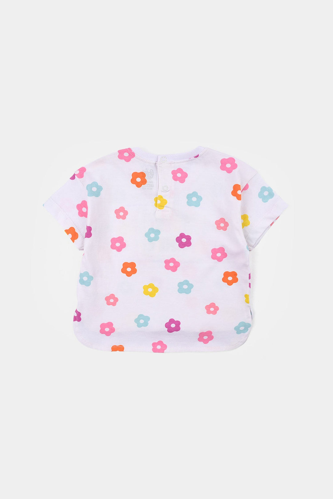 Infant Girls Jersey/Terry T-Shirt (Just Smile) - White