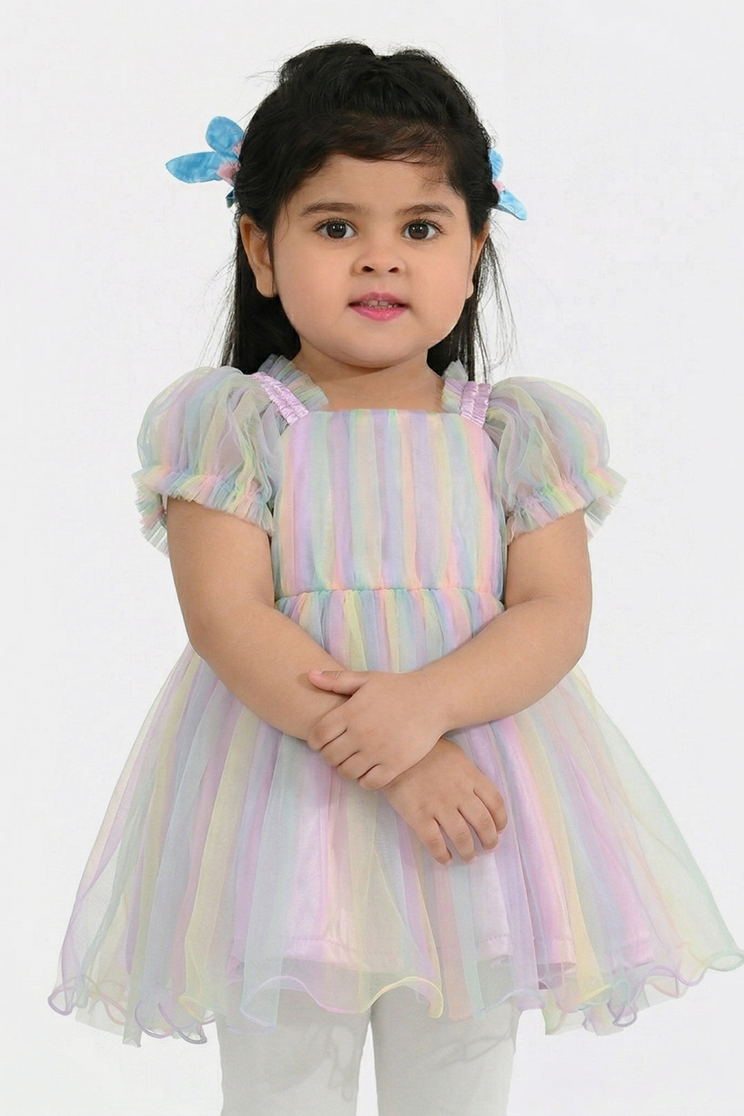 Infant Girls Net Fancy Frock (Magic Charm) - Multi