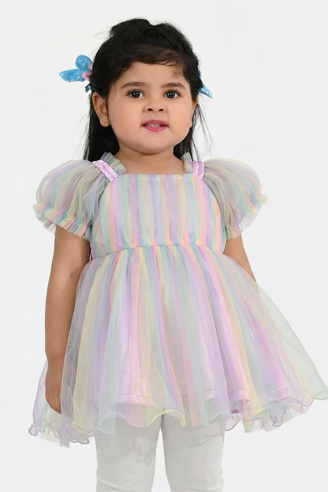 Infant Girls Net Fancy Frock (Magic Charm) - Multi