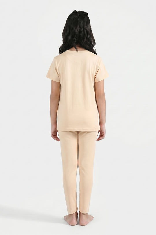 Girls PC Jersey Night Suit (Life is Better) – Brazilian Sand