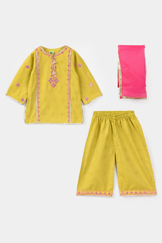 Infant Girls Jacquard 3Pcs (Ishq) – Green