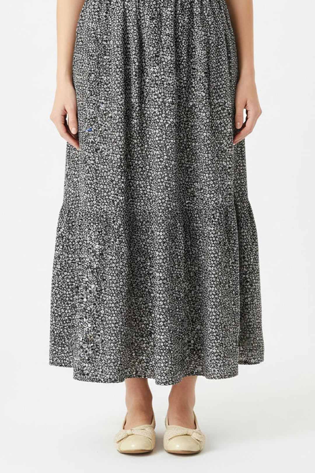 Girls Poly Crinkle Long Skirt Flower - Multi