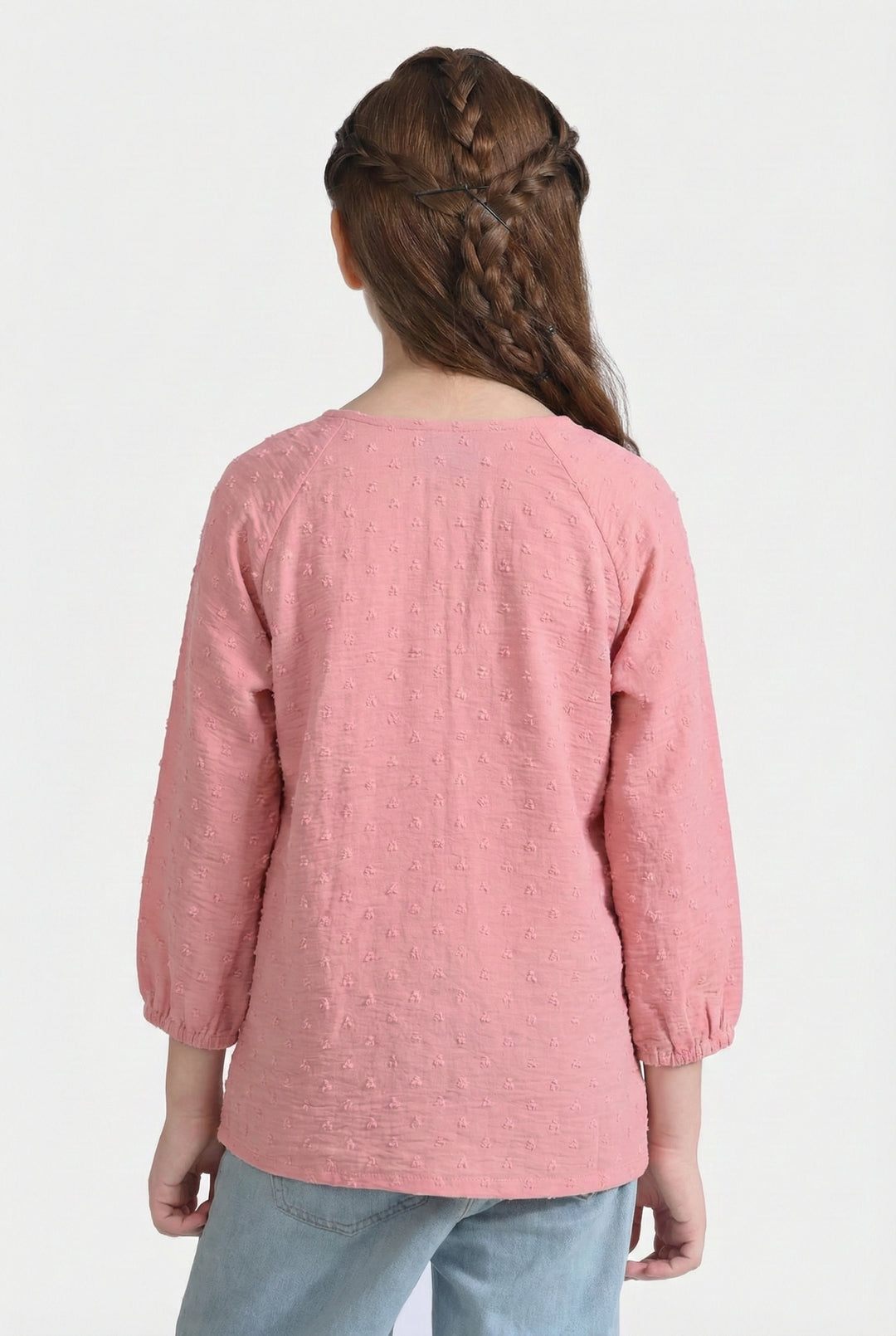 Girls Cotton Casual Top Brochia – Pink