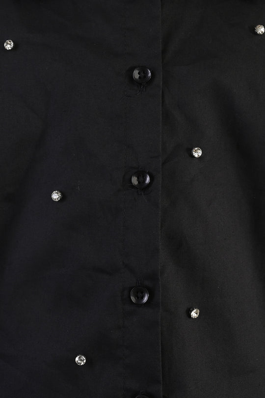 Girls Cotton Top (Diamond) - Black