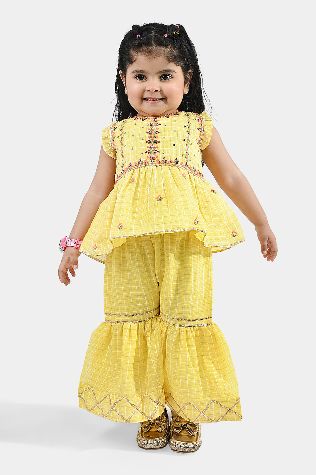 Infant Girls Cotton 2Pc Set (Summer Lime) - Yellow