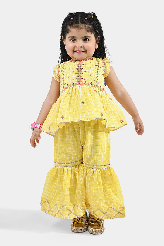 Infant Girls Cotton 2Pc Set (Summer Lime) - Yellow