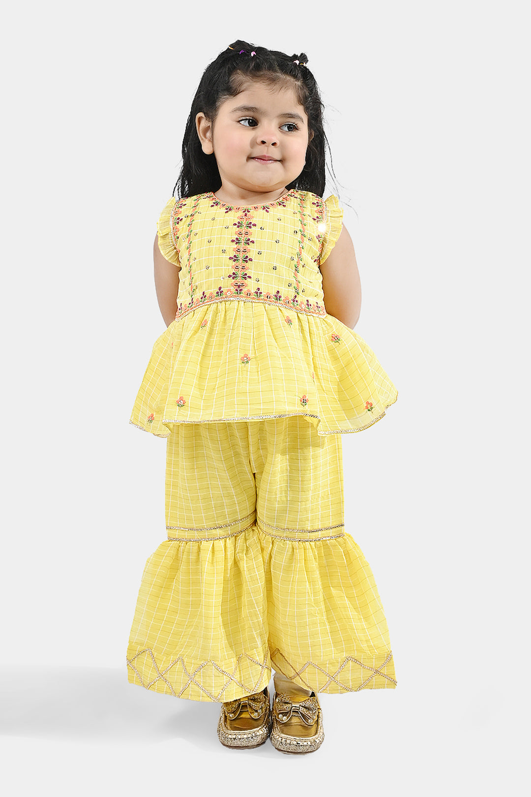 Infant Girls Cotton 2Pc Set (Summer Lime) - Yellow
