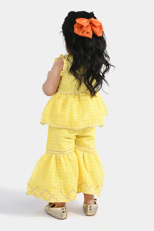 Infant Girls Cotton 2Pc Set (Summer Lime) - Yellow