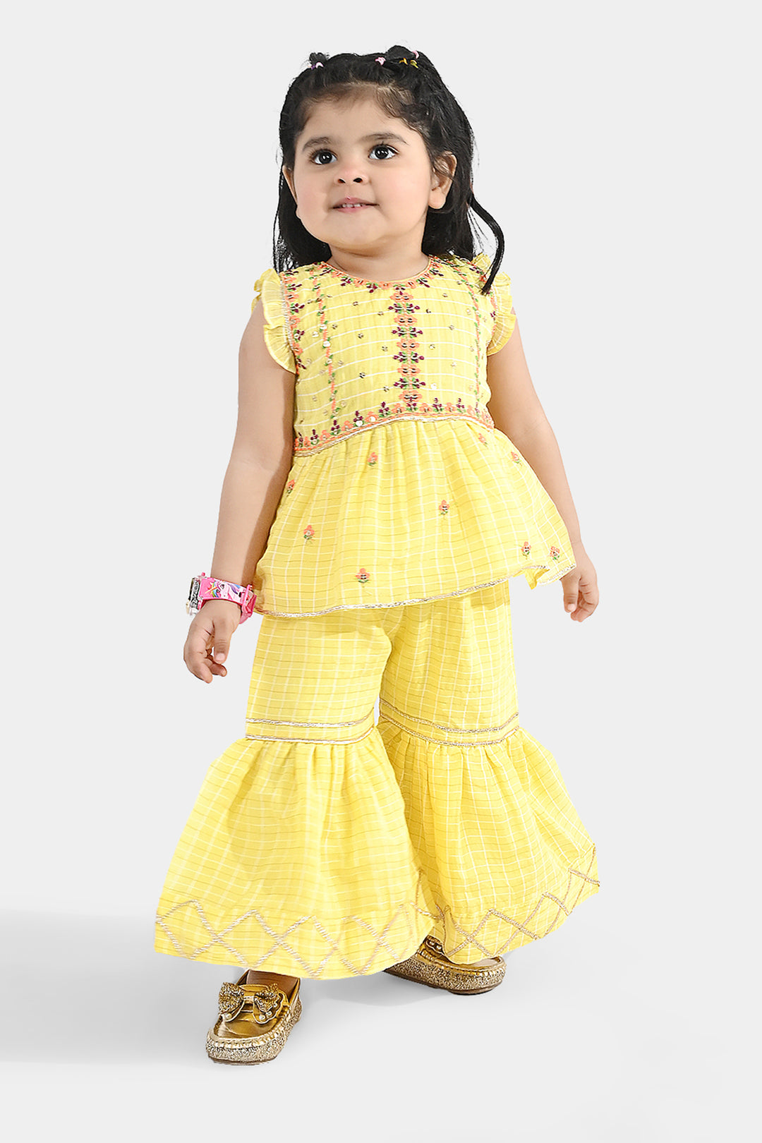 Infant Girls Cotton 2Pc Set (Summer Lime) - Yellow